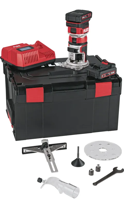 Flex-tools 531635 CER 18.0-EC/2.5 Set Affleureuse 18V 2.5Ah Li-ion en L-Boxx