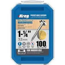 Kreg SML-F125-100-INT Vis à tête cylindrique 32 mm galvanisée Maxi-Loc à filetage fin 100 pcs.