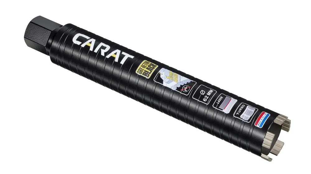 Carat EDBLACK062 Laser Béton sec Mèche diamantée noire sèche Ø62x300x5/4" UNC