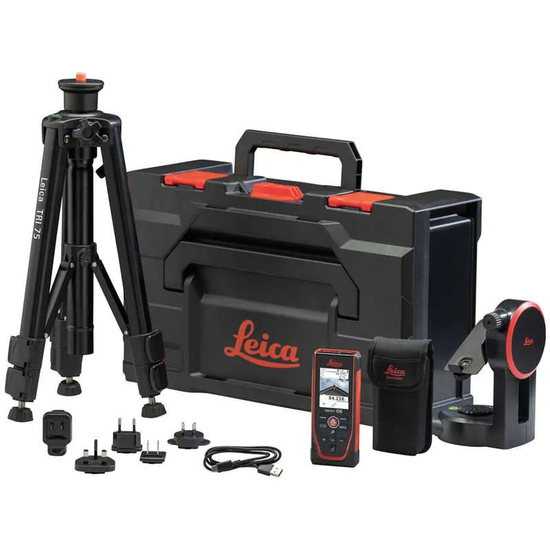 Leica 950879 Disto D5 SET Distancemètre laser avec Bluetooth pour l‘intérieur et l‘extérieur + Trépied dans Metabox 165L