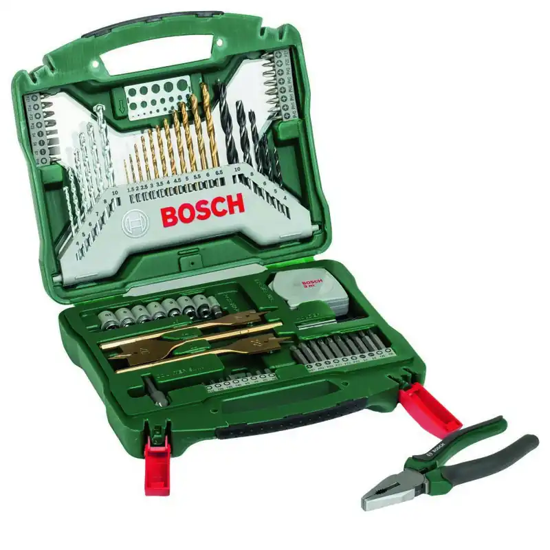 Bosch Vert Accessoires 2607017197 Titanium X-Line Mallette d‘accessoires avec jeu de pinces 70 pièces