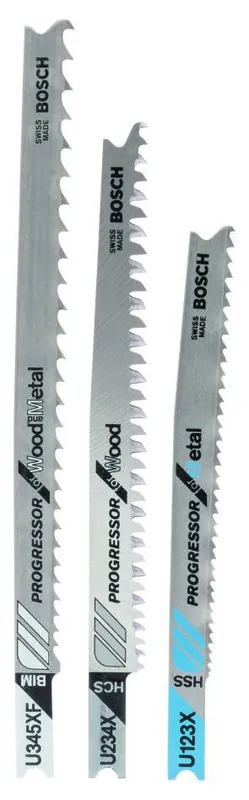 Bosch Bleu Accessoires 2607010516 Jeu de lames de scie 3-d U123XF ; U234X ; U345XF