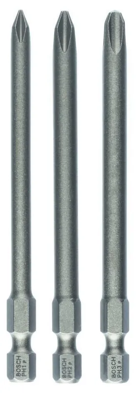 Bosch Bleu Accessoires 2607001757 3x Bit extra-dur PH1-PH2-PH3, 89
