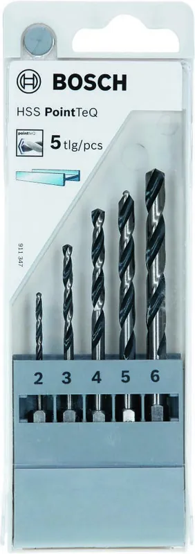 Bosch Bleu Accessoires 2607002824 Jeu de forets à métaux 5-d HSS PointTeQ Hex