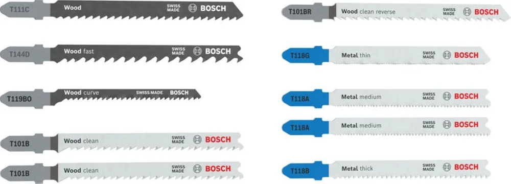 Bosch Bleu Accessoires 2607012071 Jeu de lames de scie sauteuse Multi Material Basics 10 pièces