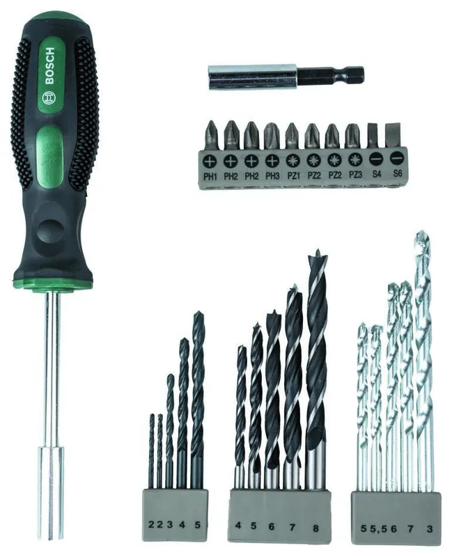 Bosch Vert Accessoires 2607017201 Forets SET, embouts à vis, porte-embouts UNIV.