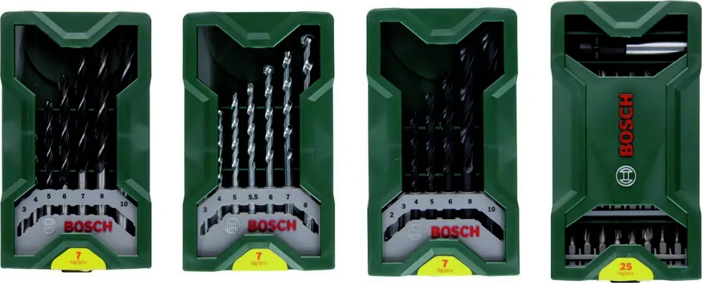 Bosch Vert Accessoires 2607017071 mini-X-line Multipack 3+1 Jeu d‘embouts et de mèches 46 pièces