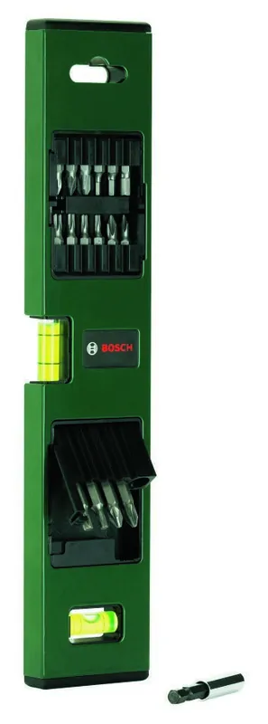 Bosch Vert Accessoires 2607017070 Niveau à bulle avec jeu d‘embouts de 17 pièces