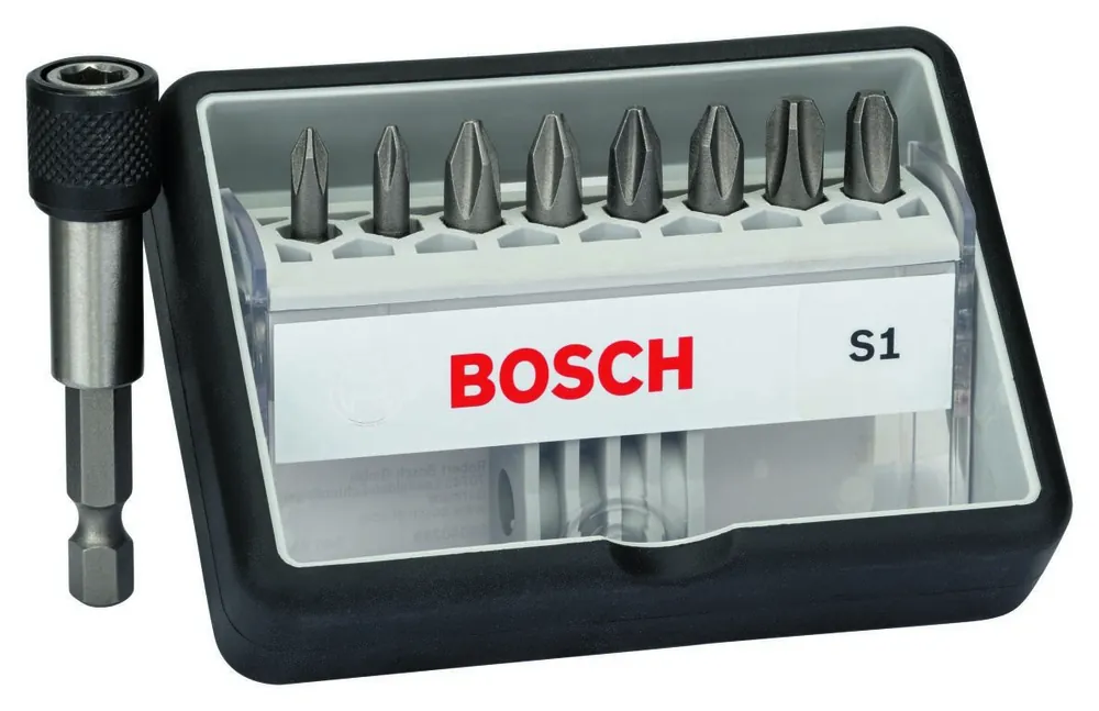 Bosch Bleu Accessoires 2607002560 9d set Bit RobustLine MaxGrip S1 (PH)