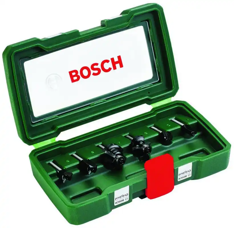 Bosch Vert Accessoires 2607019464 HM Jeu de fraises à bois arbre de reprise 6mm 6 pièces