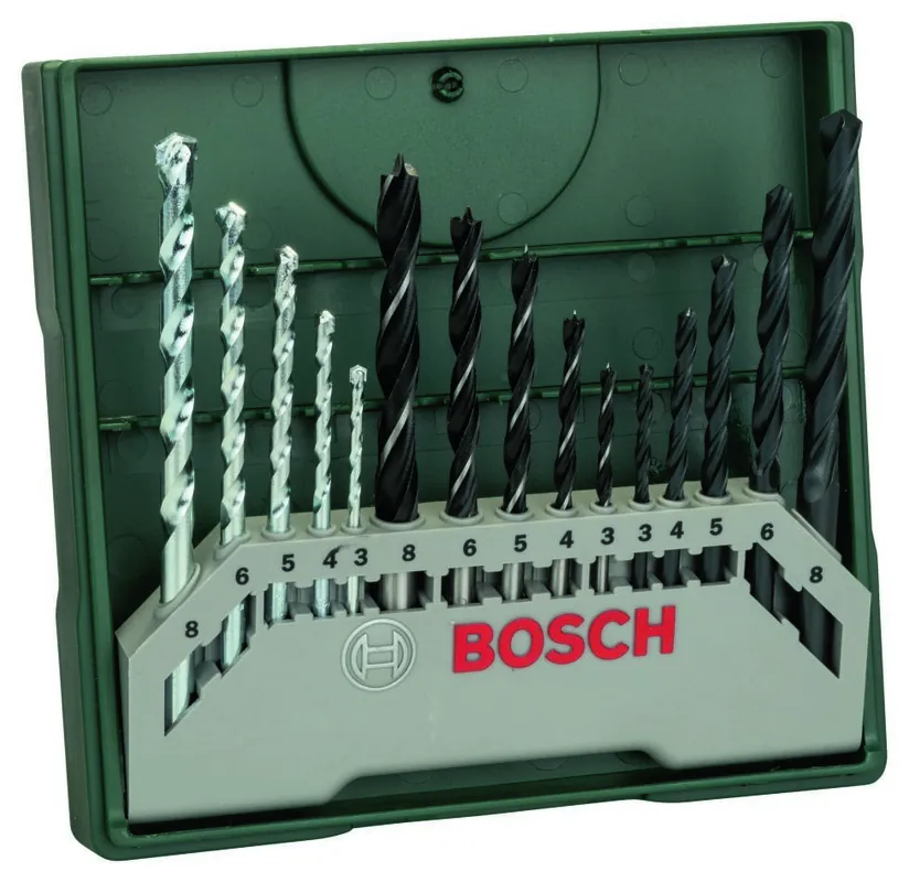 Bosch Vert Accessoires 2607019675 MINI X-LINE Jeu de forets 15 pièces