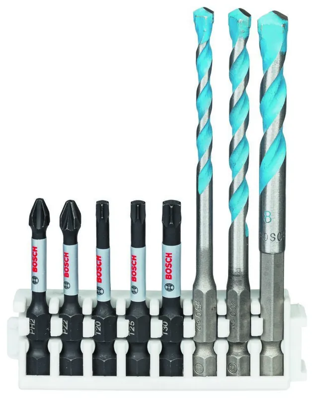 Bosch Bleu Accessoires 2608577144 8x HEX-9 MC 5;6;8mm, Bit 50mm