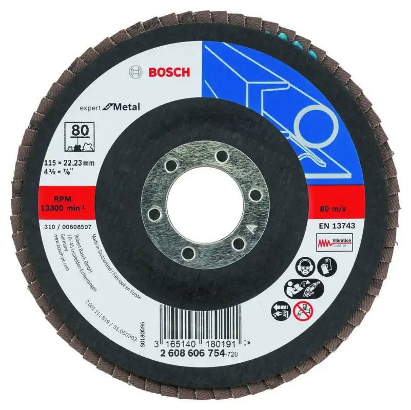 Bosch Bleu Accessoires 2608606754 1x disque à lamelles 115, K80 EFM