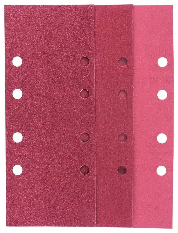 Bosch Vert Accessoires 2607019499 Jeu de papier abrasif plat 93x230mm K60/80/120/240 perforé 25 pièces