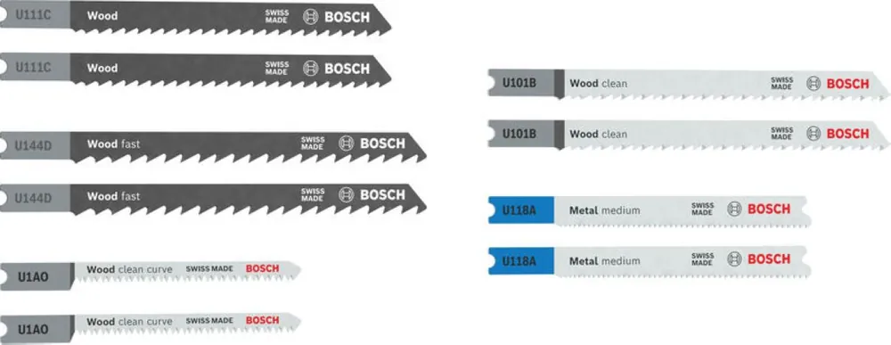 Bosch Bleu Accessoires 2607012074 Jeu de lames de scie sauteuse multi-matériaux queue en U 10 pièces