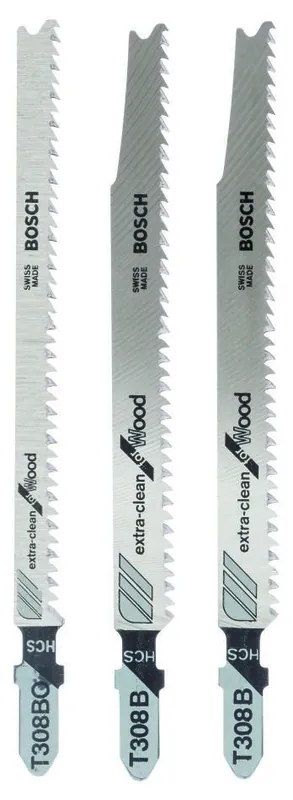 Bosch Bleu Accessoires 2609256A12 Jeu de lames de scie T308B0 extra clean wood