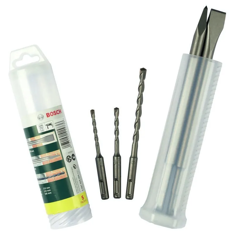 Bosch Vert Accessoires 2607019455 Jeu de burins et de forets SDS-Plus 5 pièces