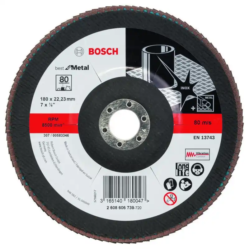 Bosch Bleu Accessoires 2608606739 1x disque à lamelles 180, X571 K80 BFM