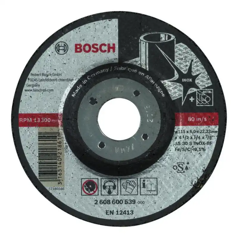 Bosch Bleu Accessoires 2608600539 Disque de ponçage Inox 115x6 mm