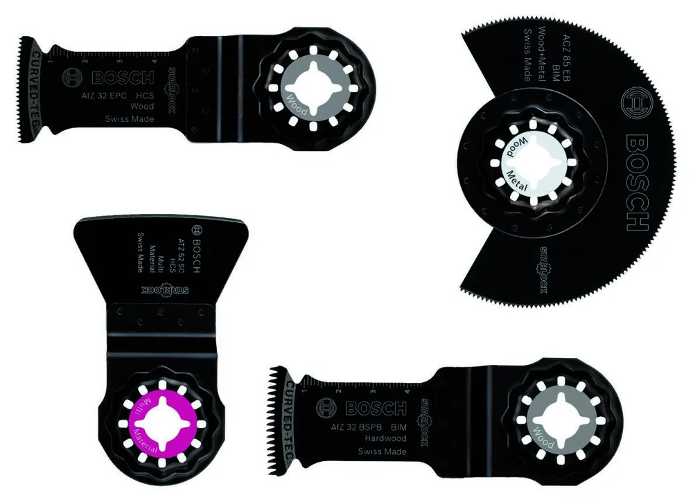Bosch Bleu Accessoires 2609256979 Starlock Multitool set d‘accessoires laminé 4 pièces