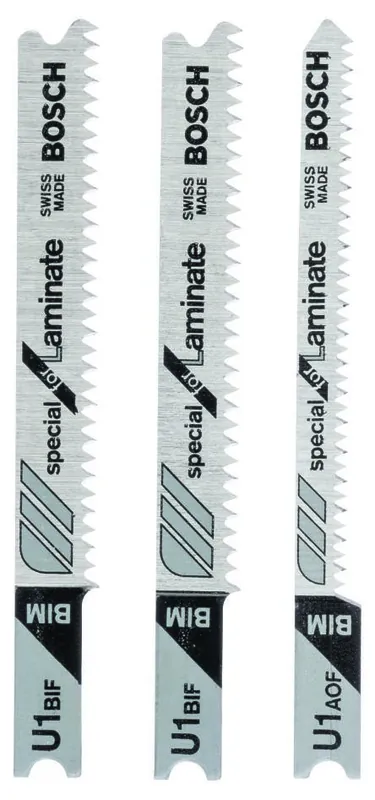 Bosch Bleu Accessoires 2609256789 Jeu de lames de scie sauteuse à queue en U 3 pièces