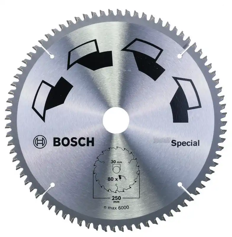 Bosch Bleu Accessoires 2609256896 Lame de scie circulaire SPECIAL 250X2X30/-,T80