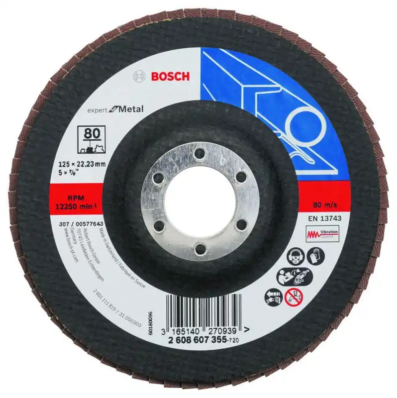 Bosch Bleu Accessoires 2608607355 1x disque à lamelles 125, K80 EFM