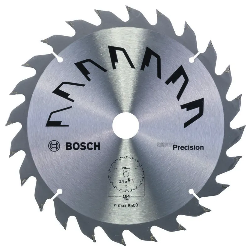 Bosch Bleu Accessoires 2609256863 Lame de scie circulaire PRECISION 184X2X16/-,T24