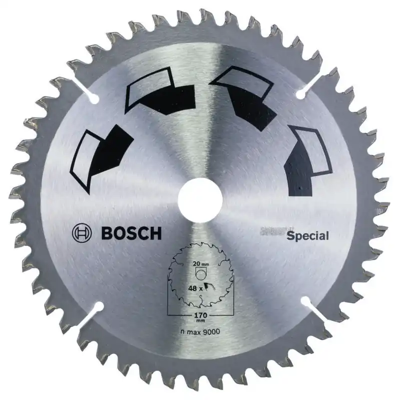 Bosch Bleu Accessoires 2609256888 Lame de scie circulaire SPECIAL 170X2X20/16,T48