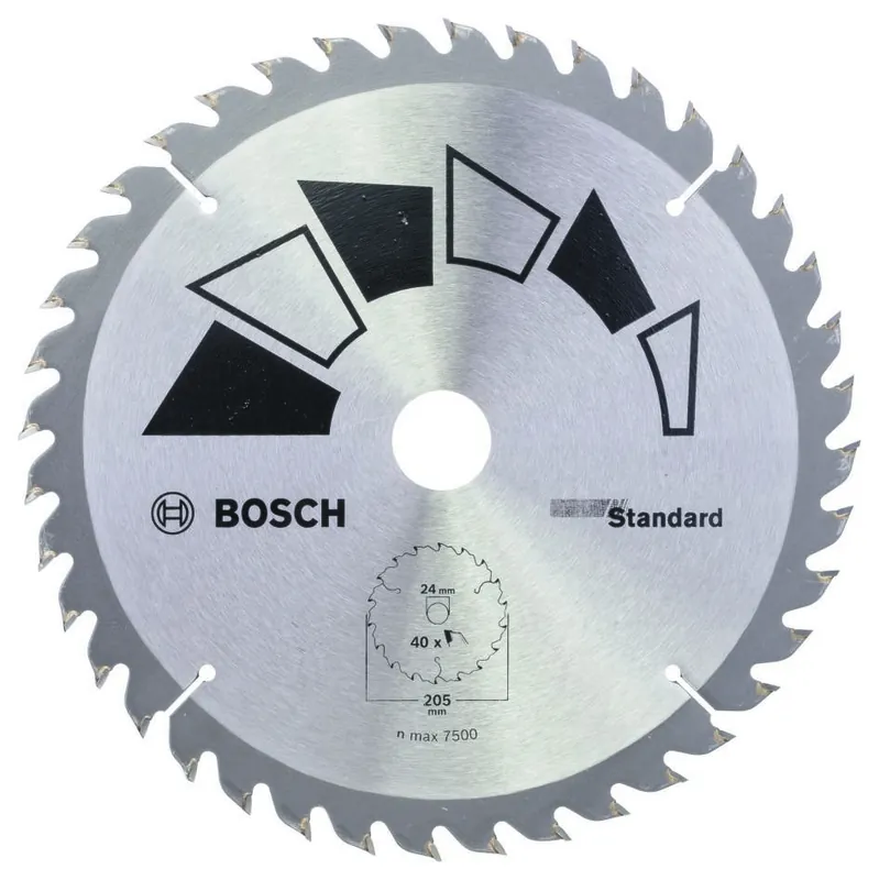 Bosch Bleu Accessoires 2609256822 Lame de scie circulaire BASIC 205X22X24/18/16,T40