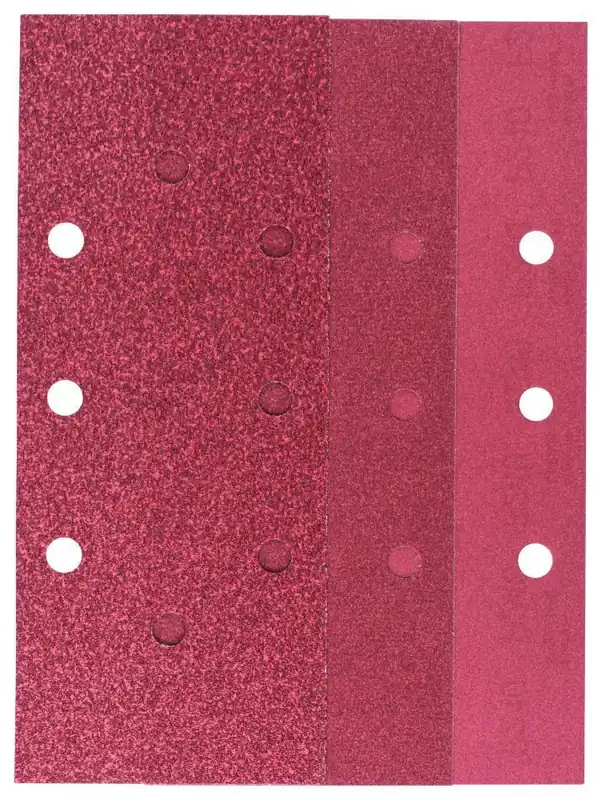 Bosch Vert Accessoires 2607019501 Jeu de papier abrasif plat 93x230mm K60/80/120/240 perforé 25 pièces
