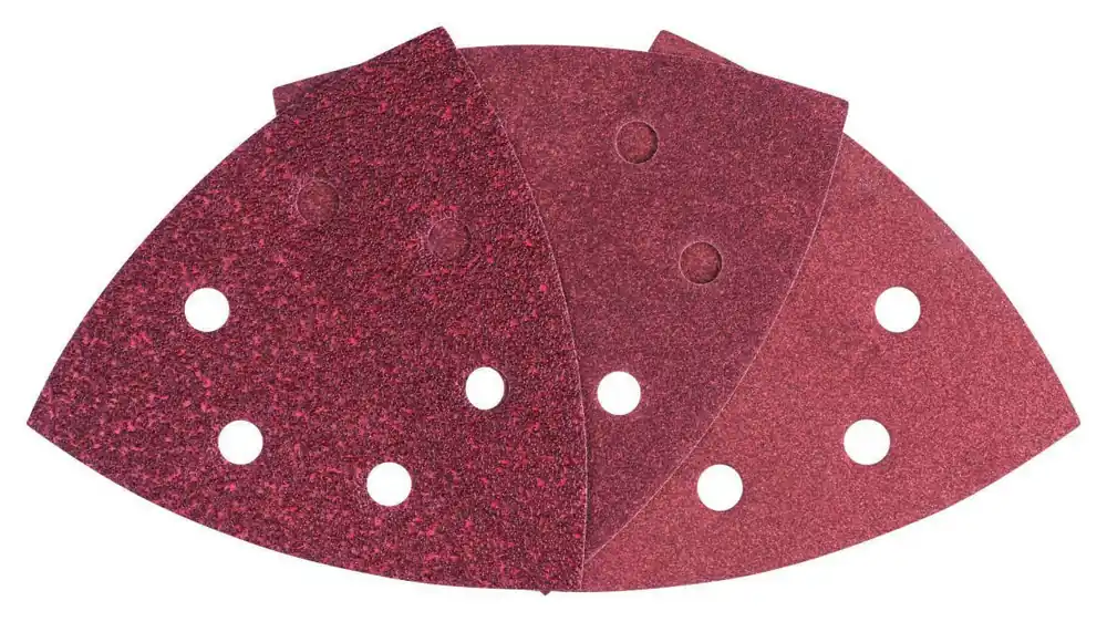 Bosch Vert Accessoires 2607017111 Jeu de feuilles abrasives delta 93x93mm K60/120/180 perforées 25 pièces