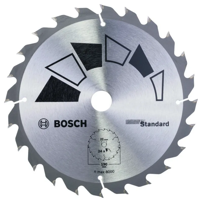 Bosch Bleu Accessoires 2609256818 Lame de scie circulaire BASIC 190X22X20/16,T24
