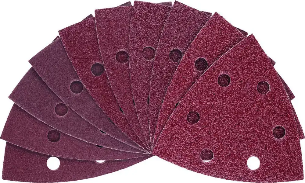 Bosch Bleu Accessoires 2609256957 Jeu de papier abrasif delta 93x93mm K60/80/120/180/240 10 pièces