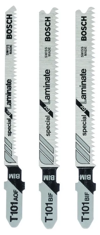 Bosch Bleu Accessoires 2609256788 Jeu de lames de scie sauteuse Laminate 3 pièces
