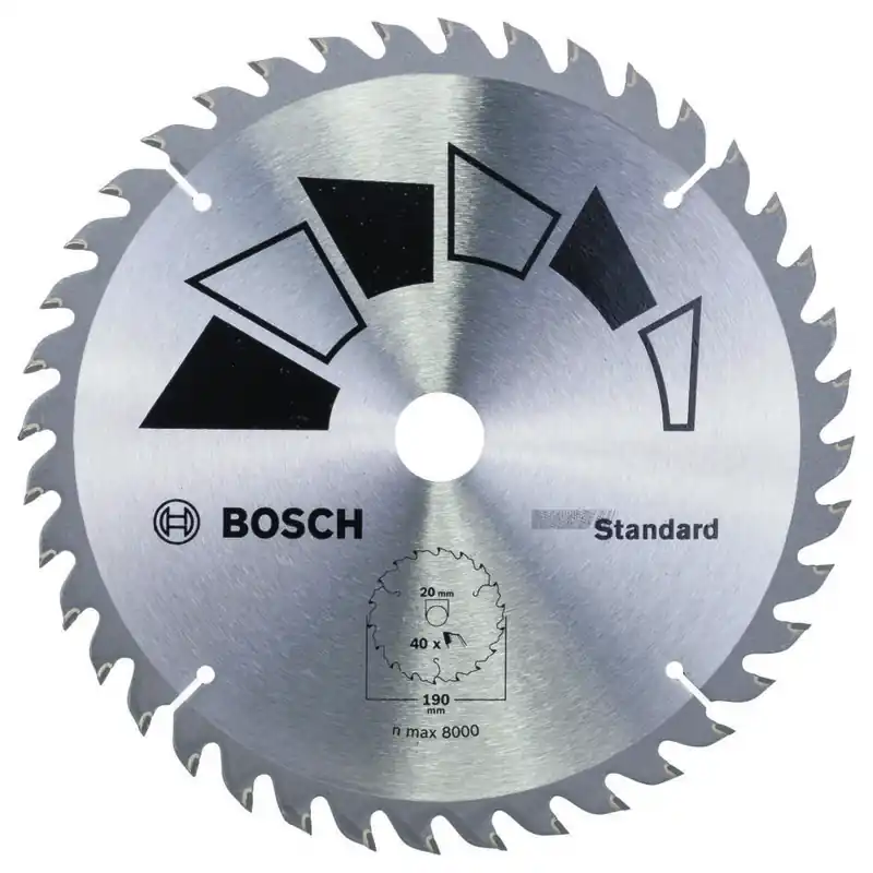 Bosch Bleu Accessoires 2609256819 Lame de scie circulaire BASIC 190X22X20/16,T40