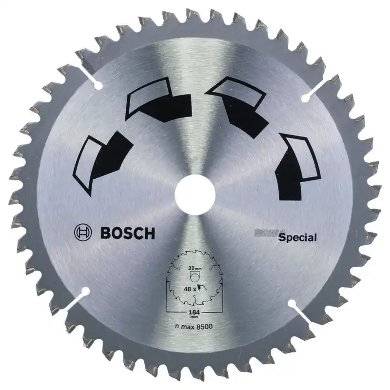 Bosch Bleu Accessoires 2609256890 Lame de scie circulaire SPECIAL 184X2X16/-,T48