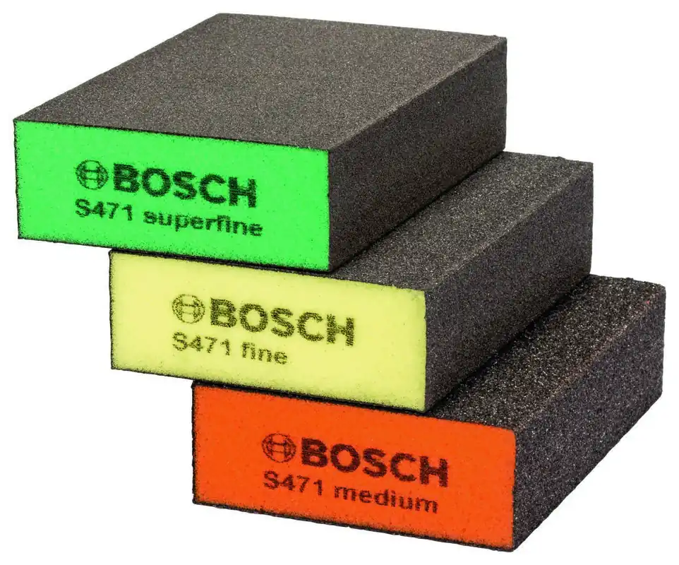 Bosch Bleu Accessoires 2609256F16 Jeu d‘éponges abrasives plates et à bords