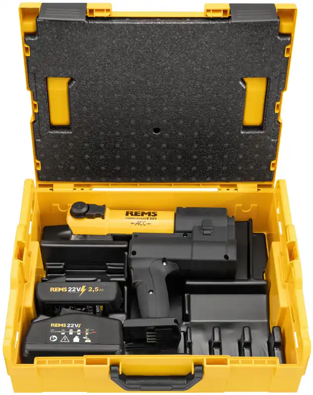 Rems 576017 R220 Akku-Press E 22V ACC Basic-Pack Compresseur de précision en L-Boxx