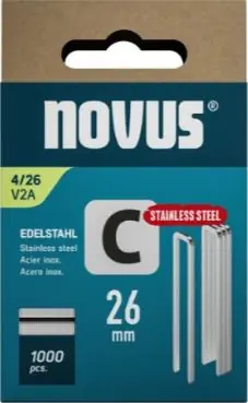 Novus 042-0805 Agrafe à dos étroit C 4/26mm V2A acier inoxydable (1.000 pièces)