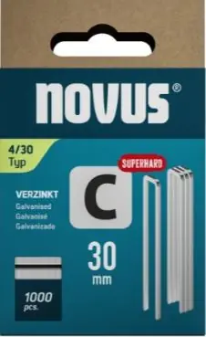 Novus 042-0806 Agrafe à dos étroit C 4/30mm Superhard (1.000 pièces)