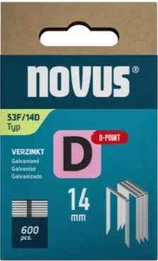 Novus 042-0793 Agrafe avec fil plat D 53F/14mm D-point (600 pièces)