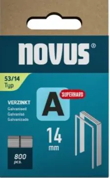 Novus 042-0781 Agrafe à fil fin A 53/14 mm Superhard (800 pièces)