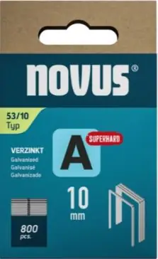 Novus 042-0778 Agrafe à fil fin A 53/10 mm Superhard (800 pièces)
