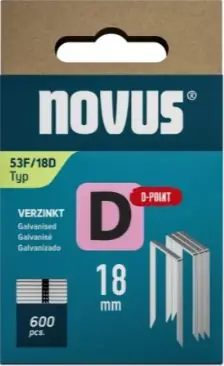 Novus 042-0794 Agrafe avec fil plat D 53F/18mm D-point (600 pièces)