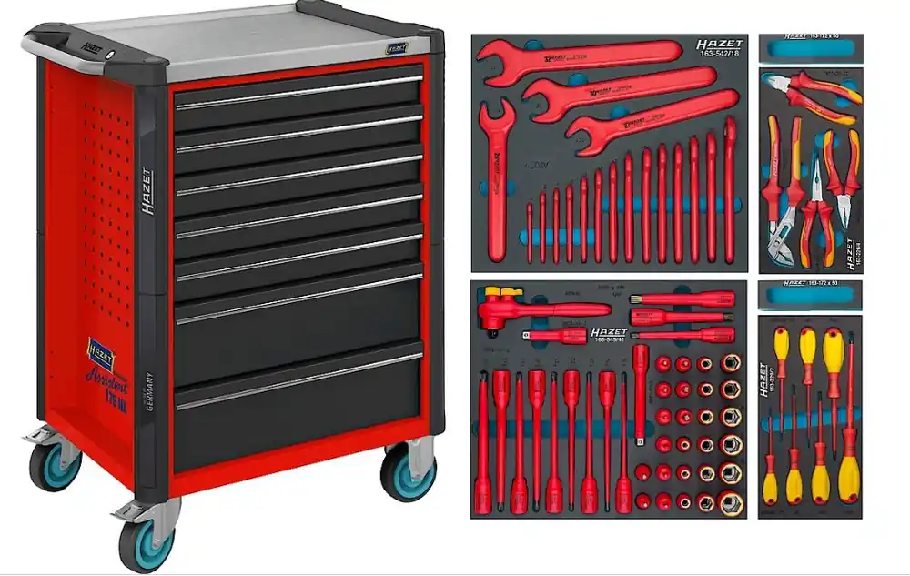 Hazet 179NX-7/70KV Chariot à outils rempli VDE 70 pièces