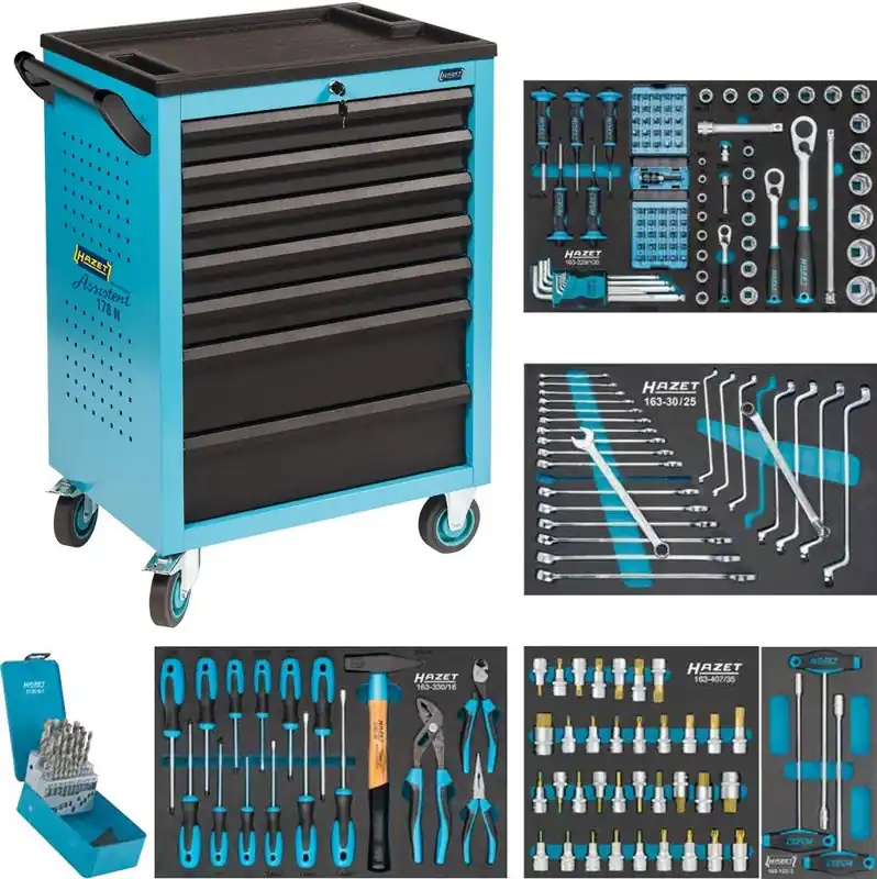 Hazet 178N-7/204 Chariot à outils rempli de 204 pièces