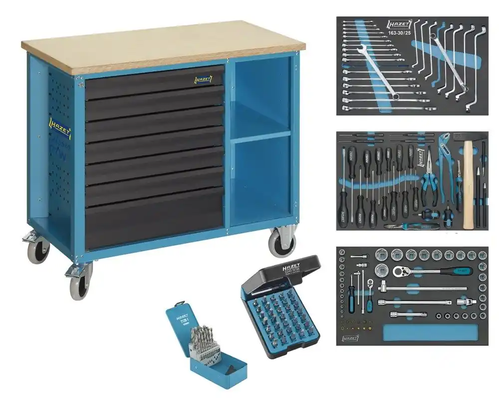 Hazet 177W-7/169 Établi mobile rempli 169 pièces