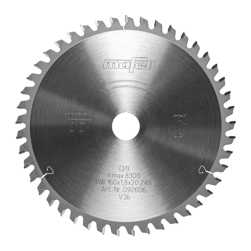 Mafell Accessoires 092606 Lame de scie-GT, 160 x 1,2/1,8 x 20 mm, Z 45-3, FZ/FZ/TR pour stratifié