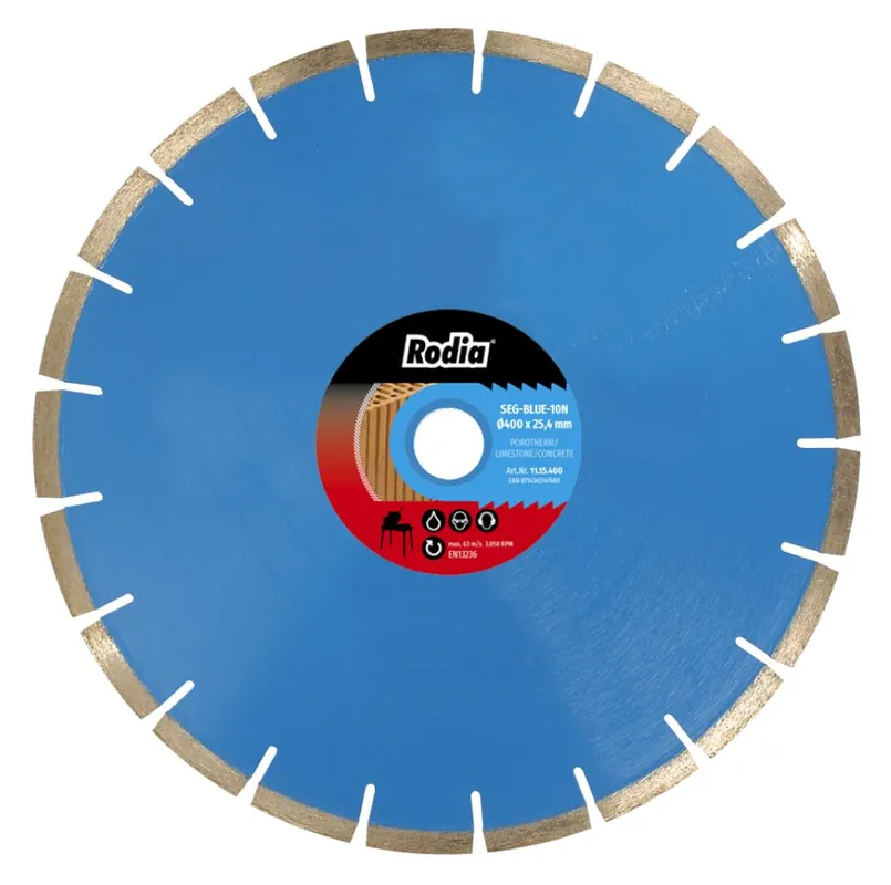 Rodia 11.15.400 Lame de scie diamantée Seg L-Blue 10N 400-25.4 mm
